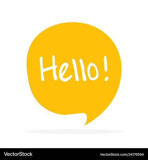 Cute Speech Bubble Icon With Hello Greeting Vector Image