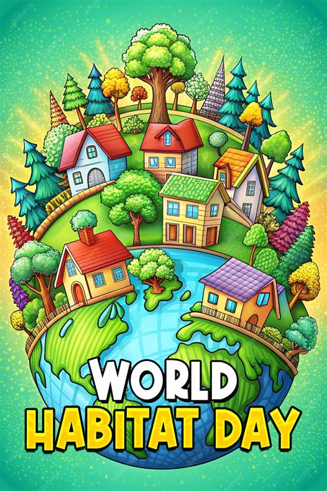 World Habitat Day Poster Template Environmental Awareness and