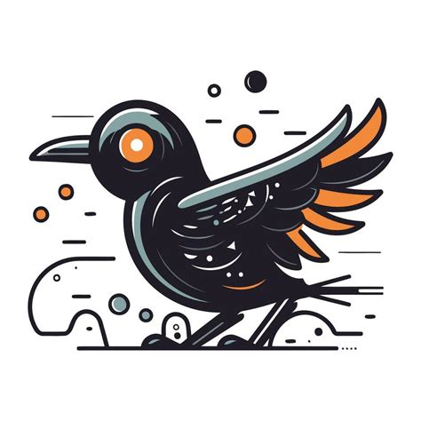 Crow. Vector illustration. Isolated on a white background. 33321601 ...