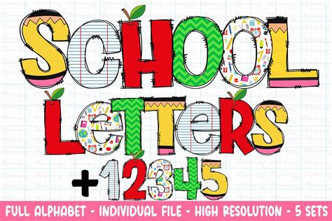 Teacher Doodle Letters Bundle Masterbundles