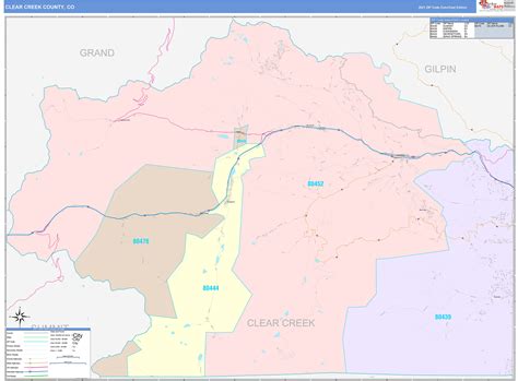 Clear Creek County, CO Wall Map Color Cast Style by MarketMAPS - MapSales