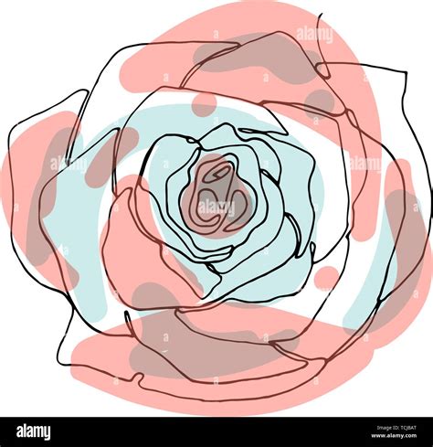 Hand Drawn Minimalistic Rose Flower One Single Continuous Black Line