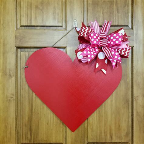 Ready To Ship Large Wood Valentine Door Hanger Valentine Etsy