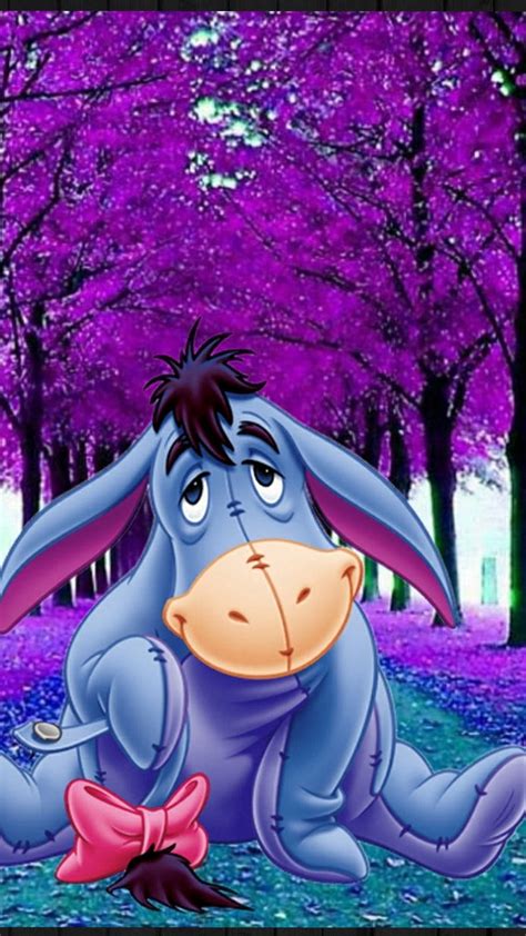 Download Cute Winnie The Pooh Iphone Eeyore Violet Trees Wallpaper ...