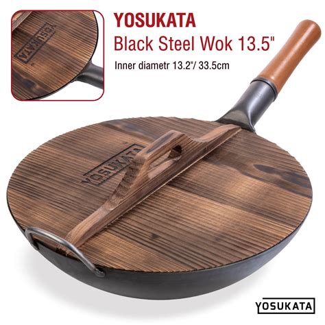 13 5 Inch 34 5 Cm Wooden Wok Lid With Carbonized Finish Yosukata