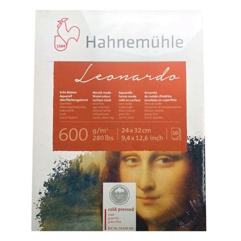 BLOCO HAHNEMUHLE LEONARDO GRANO FINO 600G 24X32CM 10 FOLHAS Artes Gerais