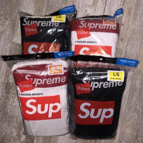 Supreme Men's White and Red Boxers-and-briefs | Depop