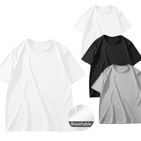 Fanxing 3 Pack Big And Tall T Shirts 3XL White Fashion Mens T Shirt