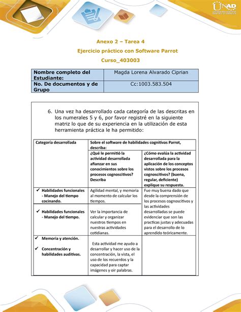 Anexo 2 Tarea 4 Resultados Parrot Diligenciar Anexo 2 Tarea 4