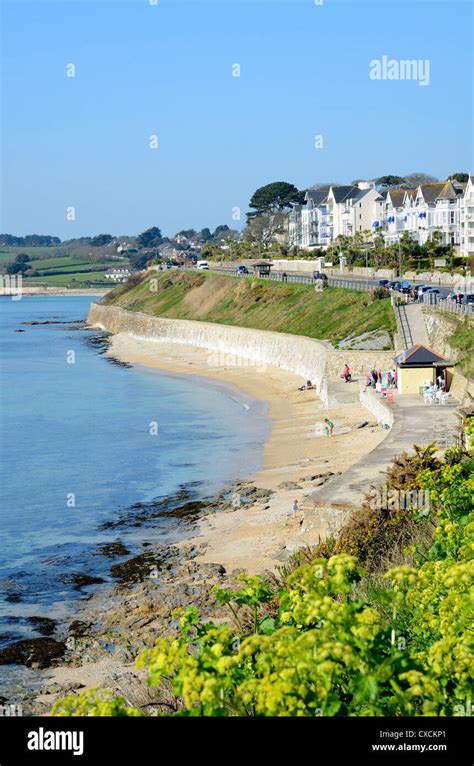 Castle beach in Falmouth, Cornwall, UK Stock Photo - Alamy