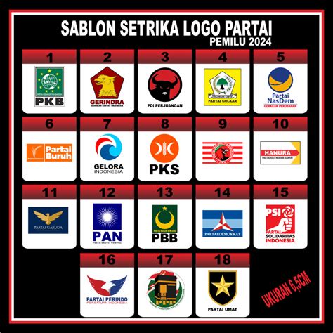 Jual SABLON STRIKA LOGO PARTAI PEMILU 2024 | Shopee Indonesia