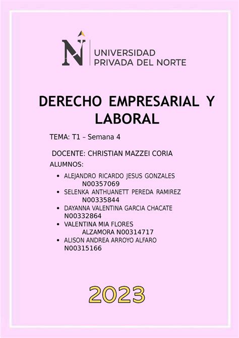 T Informe Grupo Aprobado Derecho Empresarial Y Laboral Tema