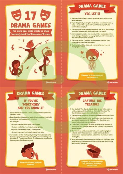 Drama Game Task Cards Teaching Resource Teach Starter Drama Games