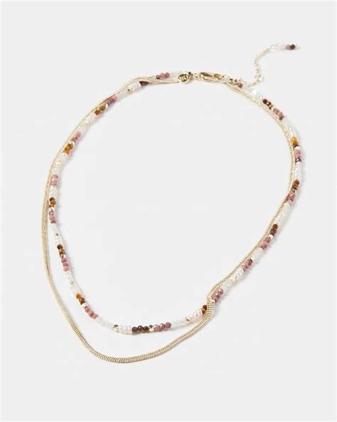 Oliver Bonas Lryia Stone And Pearl Necklace Necklace Beaded Necklace