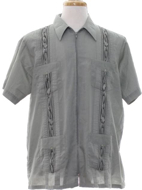 1980s Vintage Guayabera Shirt Late 80s Or Early 90s Haband Mens Dark