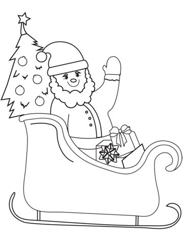 Santa on Sleigh coloring page | Free Printable Coloring Pages