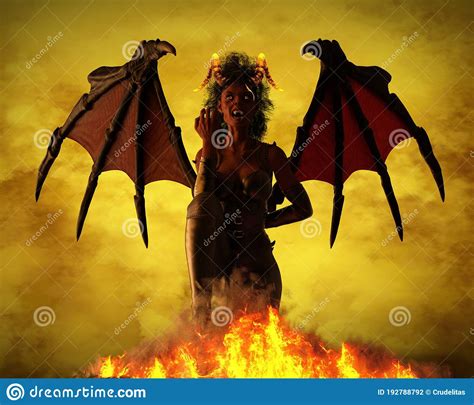 She Is A Hot Demon 3d Illustration Stock Illustration Illustration