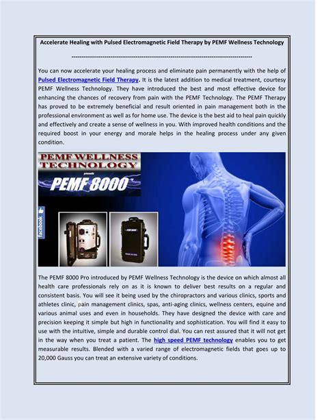PPT - Accelerate Healing with Pulsed Electromagnetic Field Therapy by
