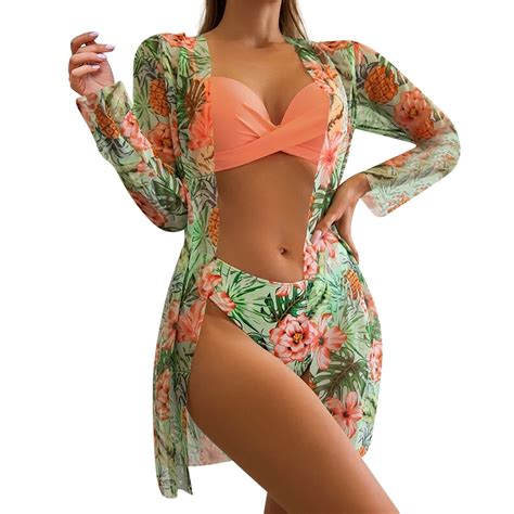 Women S Bikini Floral Sexy Quick Drying Swimsuit Piece Set