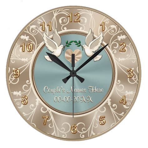 Gorgeous Personalized Wedding Clock With Your Text