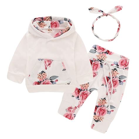 Baby Clothes For Girls Toddler Baby Clothes Floral Printed Hooded ...