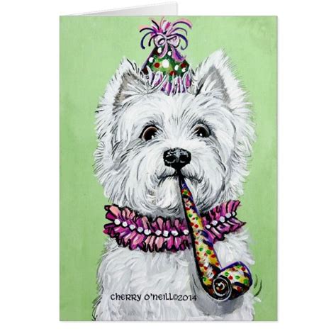 Westie Birthday Party Card