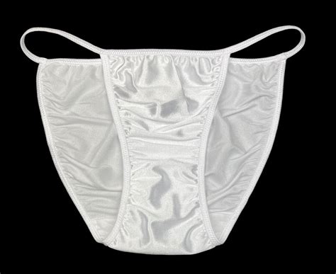 Second Skin Satin String Bikini White Etsy