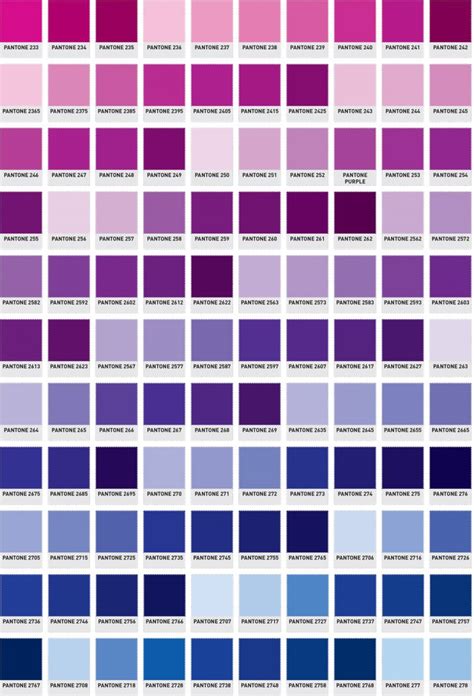 Pantone Color Chart Purple