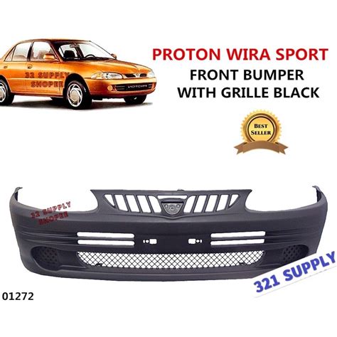 Proton Wira Front Bumper Grille Cobo Skirt Black Satria Putra