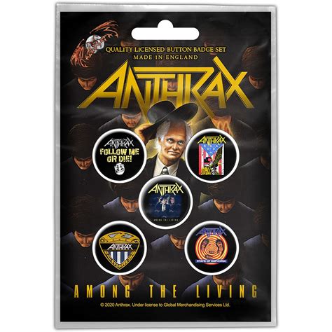 Anthrax Among The Living Badges Fuzz Bayonne