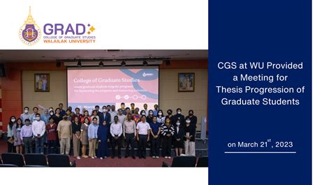 CGS At WU Provided A Meeting For Thesis Progression Of Graduate