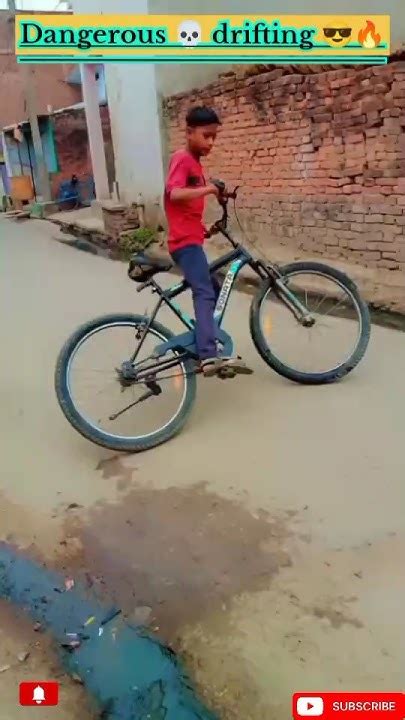 Dangerous 💀 Drifting 😱🥵 Trinding Stunt Cycleb Bicycle Automobile