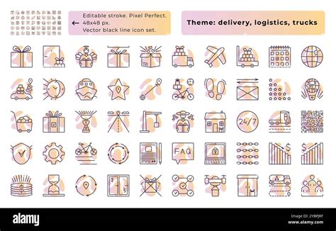 delivery  cargo vector black  icon set  gradient spots