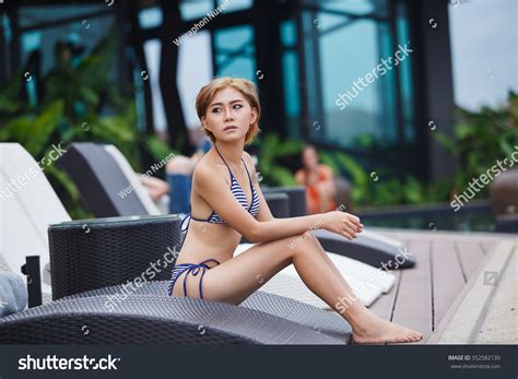 Sexy Woman Portrait Bikini Swimming Pool Stock Photo Shutterstock