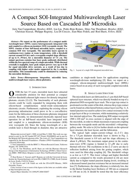 PDF A Compact SOI Integrated Multiwavelength Laser Source Based On