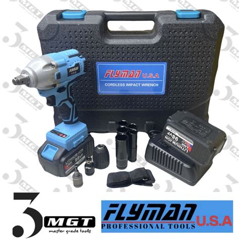 Flyman Usa Cordless Impact Wrench Drive Volts Brushless W Dual