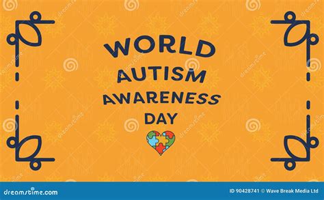 Greeting Card With World Autism Awareness Day Message Stock Vector