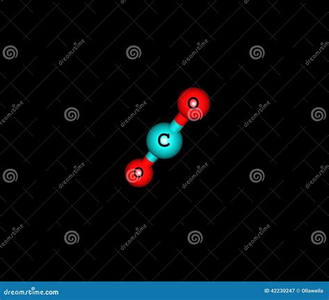 Carbon Dioxide Molecular Structure Isolated on Black Stock Illustration ...