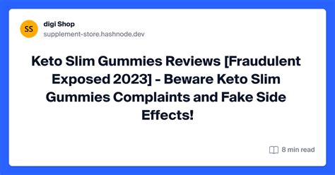 Keto Slim Gummies Reviews [fraudulent Exposed 2023] Beware Keto Slim