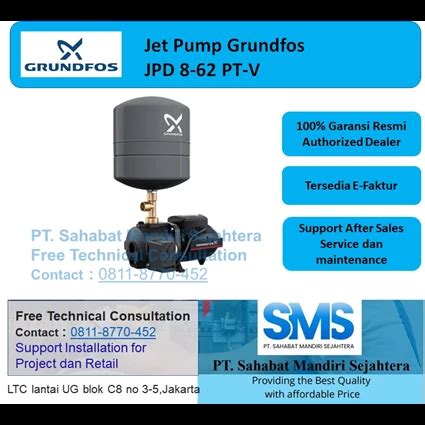 Jual Pompa Air Jet Pump Grundfos JPD 8 62 PT V PT Sahabat Mandiri