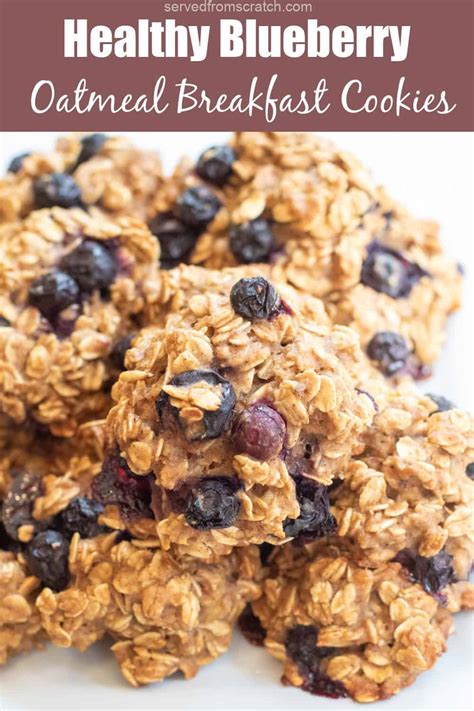 Healthy Blueberry Oatmeal Breakfast Cookies Served From Scratch