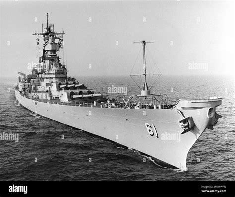 A Starboard Bow View Of The Battleship Uss Iowa Bb Underway During