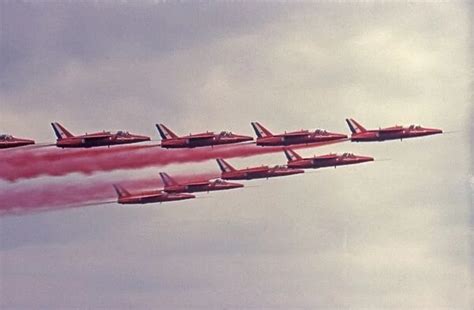 Folland Gnat RAF Red Arrows formation red smoke (Photos Framed, Prints ...