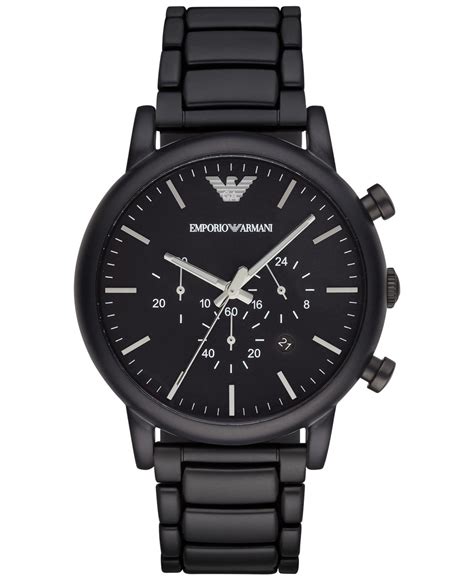 Emporio Armani Men S Chronograph Luigi Black Stainless Steel Bracelet