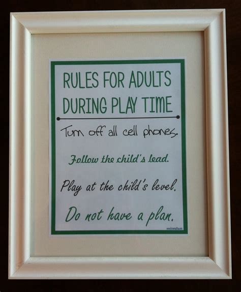 Growing Play: Rules for Adults During Play Time