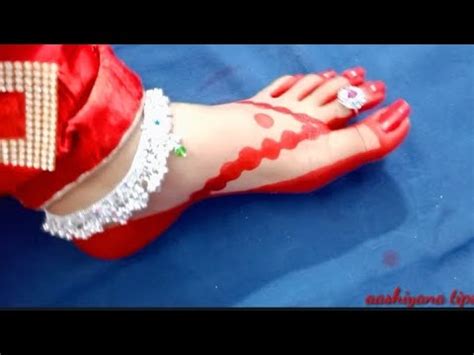 Alta Design For Feet Teej Navratri Durga Puja Karva Chauth