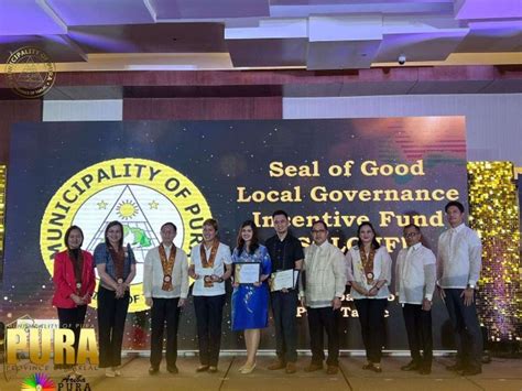 GAWAD TIMPUKAN 2022 LGU OF PURA RECEIVES ITS SGLG INCENTIVE FUND