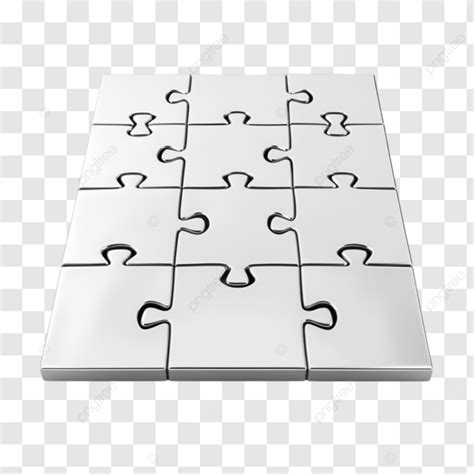 Png Peças De Quebra Cabeça Em Branco Para Imprimir - Vista 3d Do Conjunto De Peças De Quebra Cabeça Branco Em Branco PNG ...