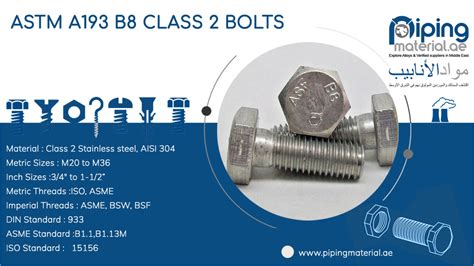 Astm A193 B8 Class 2 Bolts B8sh Hex Bolts Threaded Rod Studs