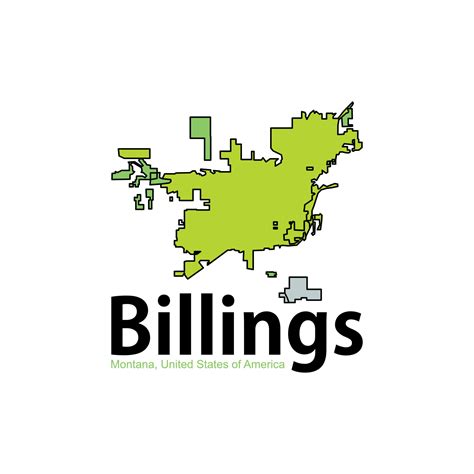 Map Of Billings Montana City Geometric Creative Design 24318663 Vector